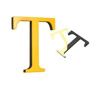 sourcing map Lettere per la casa da 10 cm, in acrilico, autoadesive, lettere per porta, finitura a specchio, cartelli per indirizzi esterni, per ufficio, hotel, appartamenti, giardino (oro, lettera T)