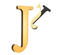 sourcing map Lettere per la casa da 10 cm, in acrilico, autoadesive, lettere per porta, finitura a specchio, per indirizzi esterni, ufficio, hotel, appartamenti, giardino (oro, lettera J)