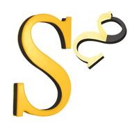 sourcing map Lettere per la casa da 10 cm, in acrilico, autoadesive, lettere per porta, finitura a specchio, cartelli per indirizzi esterni, per ufficio, hotel, appartamenti, giardino (oro, lettera S)