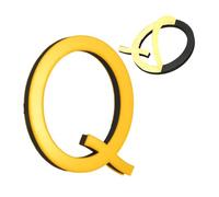 sourcing map Lettere per la casa da 10 cm, in acrilico, autoadesive, lettere per porta, finitura a specchio, per indirizzi esterni, ufficio, hotel, appartamenti, giardino (oro, lettera Q)