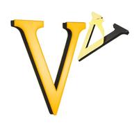 sourcing map Lettere per la casa da 10 cm, in acrilico, autoadesive, lettere per porta, finitura a specchio, cartelli per indirizzi esterni, per ufficio, hotel, appartamenti, giardino (oro, lettera V)