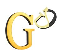 sourcing map Lettere per la casa da 10 cm, in acrilico, autoadesive, lettere per porta, finitura a specchio, cartelli per indirizzi esterni, per ufficio, hotel, appartamenti, giardino (oro, lettera G)