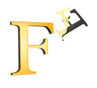 sourcing map Lettere per la casa da 10 cm, in acrilico, autoadesive, lettere per porta, finitura a specchio, cartelli per indirizzi esterni, per ufficio, hotel, appartamenti, giardino (oro, lettera F)