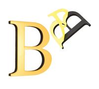 sourcing map Lettere per la casa da 10 cm, in acrilico, autoadesive, lettere per porta, finitura a specchio, cartelli per indirizzi esterni, per ufficio, hotel, appartamenti, giardino (oro, lettera B)