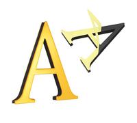 sourcing map Lettere per la casa da 10 cm, in acrilico, autoadesive, lettere per porta, finitura a specchio, cartelli per indirizzi esterni, per ufficio, hotel, appartamenti, giardino (oro, lettera A)