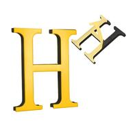 sourcing map Lettere per la casa da 10 cm, in acrilico, autoadesive, lettere per porta, finitura a specchio, cartelli per indirizzi esterni, per ufficio, hotel, appartamenti, giardino (oro, lettera H)