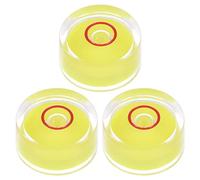 sourcing map Livella a bolla rotonda da 18 x 9 mm, 3 pezzi, mini livella circolare Bullseye per livellare fotocamera, treppiede, telescopio, officina, giradischi, cornici, giallo