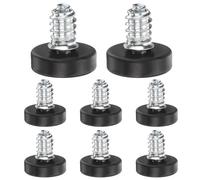 sourcing map Livellatori per mobili con filettatura da 0,6 cm, 8 set da 17,5 mm l, piedini regolabili per mobili con dadi filettati a vite per gambe di livellamento per sedie da tavolo e sedie, colore