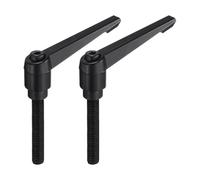 sourcing map M10 x 70 mm Maniglia Regolabile Leva di Bloccaggio Filettatura Pulsante Cricchetto Maschio Filettato Pomelli a Vite di Bloccaggio Manopole Rotanti Vite a Sgancio Rapido Bullone Nero 2