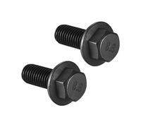 sourcing map M10x25mm Hex Flangia Bulloni Sinistra Filettatura 8.8 Grado Acciaio Al Carbonio Nero 2 pz