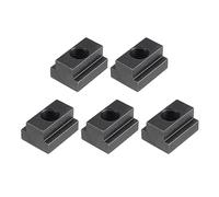 sourcing map M12 Filettatura T Slot Dadi, Acciaio Lega Acciaio Nero Ossido Finitura Grado 8,8 Maschiato Attraverso Slot T-Dadi Mobili 5Pcs