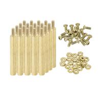 sourcing map M2.5 Maschio Ottone Hex Distanziale Distanziale Viti Dadi, 20 Set Hex Colonna Vite Dado Assortimento Kit M2.5 * 55+3 Filettato Standoff per Raspberry Pi PCB Scheda Madre DIY