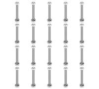 sourcing map M4 x 35 mm 304 in acciaio inox 304 viti a testa esagonale, dadi, rondelle piatte e di bloccaggio, kit assortito, completamente filettato, finitura lucida per casa, elettronica, macchina