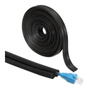 sourcing map Manicotto per gestione cavi da 6,1 m, ID flessibile da 5/32 pollici, copertura isolante a scatto, protezione per sottostazione, reti elettriche ad alta tensione, nero