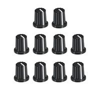 sourcing map Manopola di controllo del potenziometro ABS per chitarra elettrica Amplificatori di potenza stereo, basso 6 mm D tipo albero 180 gradi nero 10PCS