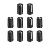 sourcing map Manopola di controllo del potenziometro in ABS per chitarra con albero tipo D da 6 mm, amplificatori di potenza per chitarra elettrica, stereo, tono del volume dei bassi, manopola rotante a 270 gradi, nero e bianco, 10 pezzi