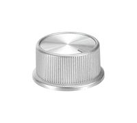 sourcing map Manopola di controllo del potenziometro in ABS per chitarra con albero tipo D da 6 mm, amplificatori di potenza per chitarra elettrica, stereo, tono del volume dei bassi, manopola rotante a 180 gradi, colore argento, 1 pezzo