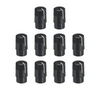 sourcing map Manopola di controllo del potenziometro in ABS per chitarra elettrica, amplificatori di potenza, stereo, tono del volume dei bassi, manopola rotante a 180 gradi, 6 mm, albero tipo D, nero, bianco, 10 pezzi