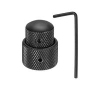 sourcing map Manopole di controllo concentriche impilate doppie, manopole di controllo audio universali in metallo da 1/4 di pollice con chiave per chitarra elettrica, basso, nero