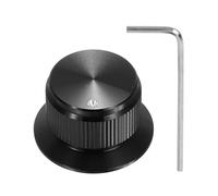 sourcing map Manopole in alluminio per potenziometro da 6,35 mm, per controllo del volume, per strumenti di chitarra, mixer audio, amplificatore con bordo lucido e indicatore nero