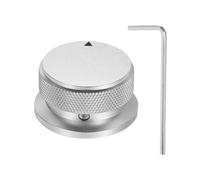 sourcing map Manopole per potenziometro in alluminio, 6 mm, universali, per controllo del tono del volume, con indicatore a freccia per chitarra, basso, 13/16", argento