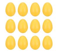 sourcing map Maracas - 12 scuotitori per uova, in plastica, strumenti a percussione a mano, per pittura fai da te, apprendimento musicale, feste di Pasqua, colore: giallo