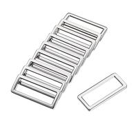 sourcing map Metallo Rettangolo Anello Fibbie 39x12.5mm per Borse Cinture FAI DA TE Tono Argento 10pcs
