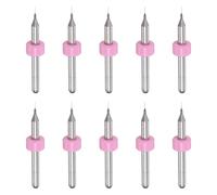 sourcing map Micro PCB Drill Bit Set, 1/8 "Shank 0.15mm Solid Carburo di tungsteno CNC Incisione Circuito di stampa Drill Bits Rotary Tool 10pcs