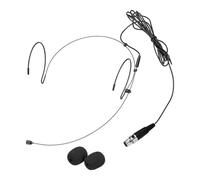 sourcing map Microfono auricolare con gancio per auricolare, set doppio over-ear da appendere, omnidirezionale, microfono audio a condensatore con mini XLR a 3 pin TA3F, cavo da 1,2 m, nero