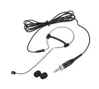 sourcing map Microfono auricolare con gancio, set singolo sopra l'orecchio da appendere, omnidirezionale, microfono a condensatore audio cablato con spina a vite femmina da 3,5 mm, cavo da 1,2 m, nero