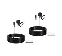 sourcing map Microfono stereo per auto, 3,5 mm dritto a 2 poli, microfono esterno di ricambio con cavo da 3 m per unità principale del veicolo, audio, stereo, GPS, DVD, confezione da 2