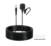 sourcing map Microfono stereo per auto, 3,5 mm dritto a 3 poli, microfono esterno di ricambio con cavo da 3 m per unità principale del veicolo abilitato ricevitore radio stereo GPS DVD