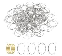sourcing map Mini anelli divisi, 16 mm, in acciaio inox 304, 150 pezzi | Argento Piccolo Anello Rotondo Clip Cristalli Suncatcher per il fissaggio Lampadario Accessori Lampada di Cristallo