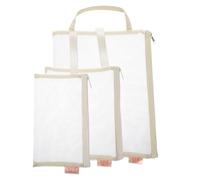 sourcing map Mini borsa a rete con cerniera, borsa a rete con cerniera in nylon di varie dimensioni, per cosmetici e organizer da viaggio, cachi