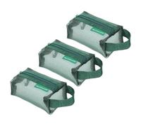 sourcing map Mini borsa a rete con cerniera in nylon, piccola borsa per trucco con cerniera, custodia per cosmetici, borse per auricolari, carte di credito, Verde scuro