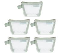 sourcing map Mini borsa a rete con cerniera in nylon piccolo trucco con cerniera sacchetto in rete per cosmetici borse di stoccaggio in rete per auricolari carta di credito, Verde chiaro