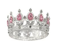 sourcing map Mini corona, topper per torta in lega, con scritta "Queen Princess Little Crown Tiara Cupcake a forma di cuore con cristallo", decorazione per torte di compleanno e feste di, 8.3 cm