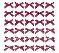 sourcing map Mini fermaglio per capelli con fiocco, piccolo fiocco colorato, in raso, accessori per capelli per ragazze, donne, fidanzate (confezione da 50, rosso scuro)