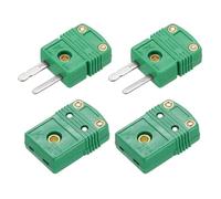 sourcing map Mini K Tipo Termocoppia Filo Connettori Maschio Adattatore Ad Alta Temperatura 220 ° C (408 °F) per Sonda Sensore Termocoppia Verde 4pcs