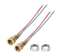sourcing map MMCX - 4 connettori femmina per cavi, filettatura da 2,8 mm, per cuffie fai da te, con dado per cavo, presa placcata oro da 10,5 mm con cavo da 4 cm, per cuffie audio