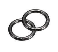 sourcing map Molla rotonda O-Ring, clip a scatto con fibbia a scatto per borse, borse, portachiavi, accessori fai da te, Nero metallizzato, 1.3 Inch