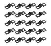 sourcing map Morsetti per tubi a forma di U da 3/16 pollici, 100 clip di tensione per cinghia per tubo a U, in acciaio al carbonio, a doppio foro, per fissaggio cavi e tubi (4 mm, nero)