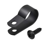 sourcing map Morsetto a clip per cavo tipo R in nylon da 16 mm con viti nere 100 pezzi
