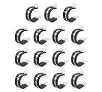 sourcing map Morsetto per cavi da 32 mm, in acciaio inossidabile 304, ammortizzato in gomma, isolato, a forma di R, supporto per tubi, installazione di cavi, 15 pezzi