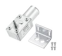 sourcing map Motoriduttore reversibile a vite senza fine DC 12 V 18 RPM 6 mm albero a forma di D trasmissione ad alta coppia con staffa di fissaggio riduttore motore elettrico per spazzatrici,