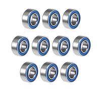 sourcing map MR84-2RS - Cuscinetti a sfera profondi, diametro interno 4 mm, diametro 8 mm, diametro esterno 3 mm, foro doppio sigillato, in acciaio cromato, guarnizione blu, Z2, 10 pezzi