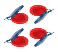sourcing map Nacchere in legno, 4 pezzi, strumento musicale, piatti ritmici, strumenti a percussione per adulti e principianti, colore rosso-blu