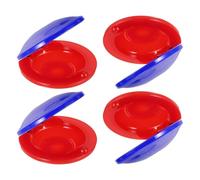sourcing map Nacchere in plastica, 4 pezzi, strumento musicale, piatti ritmici, strumenti a percussione per adulti e principianti, colore rosso-blu