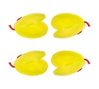 sourcing map Nacchere in plastica, 4 pezzi, strumento musicale, piatti ritmici, strumenti a percussione per adulti e principianti, colore giallo