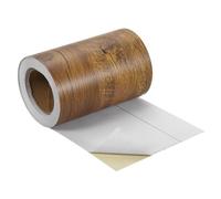 sourcing map Nastro autoadesivo con venature del legno, 10,2 cm x 9,1 m, per riparazione battiscopa, porte, riparazione pavimenti, mobili, decorazione per la casa, legno marrone
